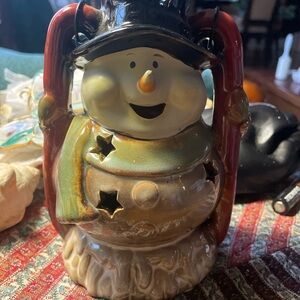 Festive Snowman Candle Holder